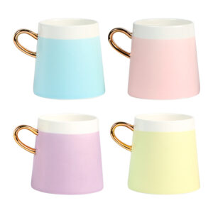 TE-069 - Taza en cerámica con asa en terminado dorado