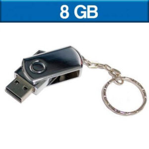 USB065 - USB Giratoria Metálica con Llavero 8 GB